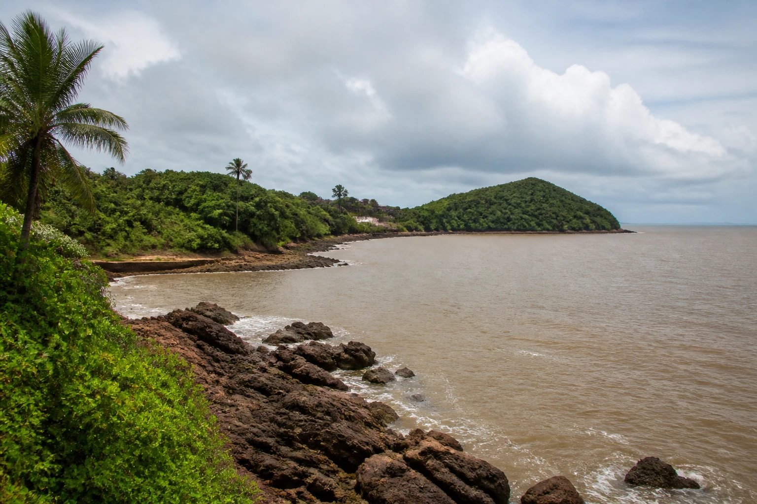 Representative cruise port destination view: Devil's Island, French Guiana; coastline and regional vegetation, not an exact landmark photograph.