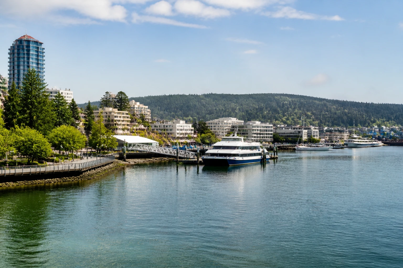 Representative cruise port destination view: Nanaimo, Canada; passenger waterfront and harbor water, not an exact landmark photograph.