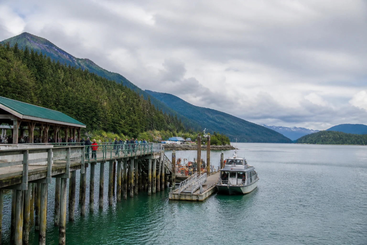 Representative cruise port destination view: Icy Strait Point, United States; passenger waterfront and harbor water, not an exact landmark photograph.