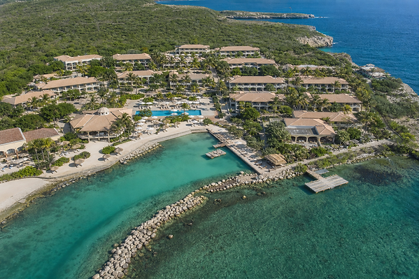Representative aerial view imagery for a Sandals Royal Curaçao destination wedding in Curaçao