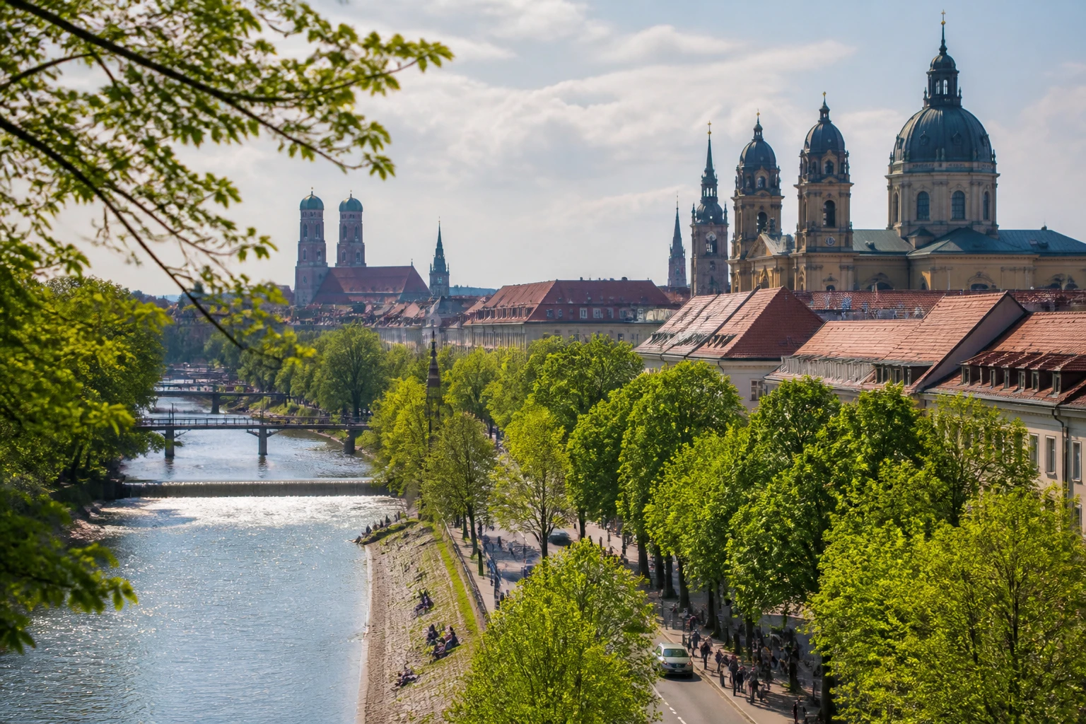 Representative city destination view of Munich in Germany, with local streetscape, regional architecture, and natural light; not an exact landmark photograph.
