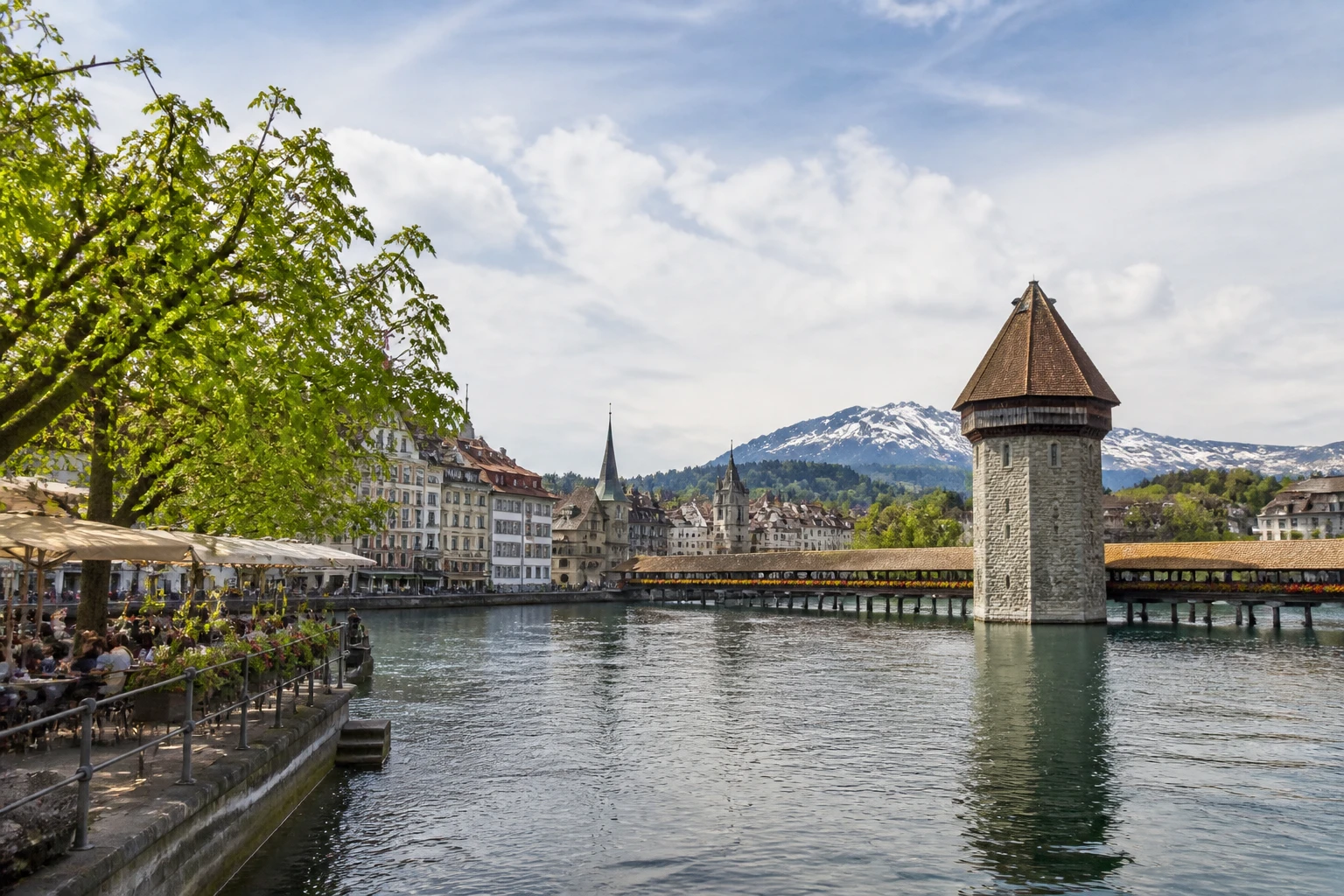 Representative lake destination view: Lucerne, Switzerland; inland water, regional terrain, and vegetation, not an exact landmark photograph.