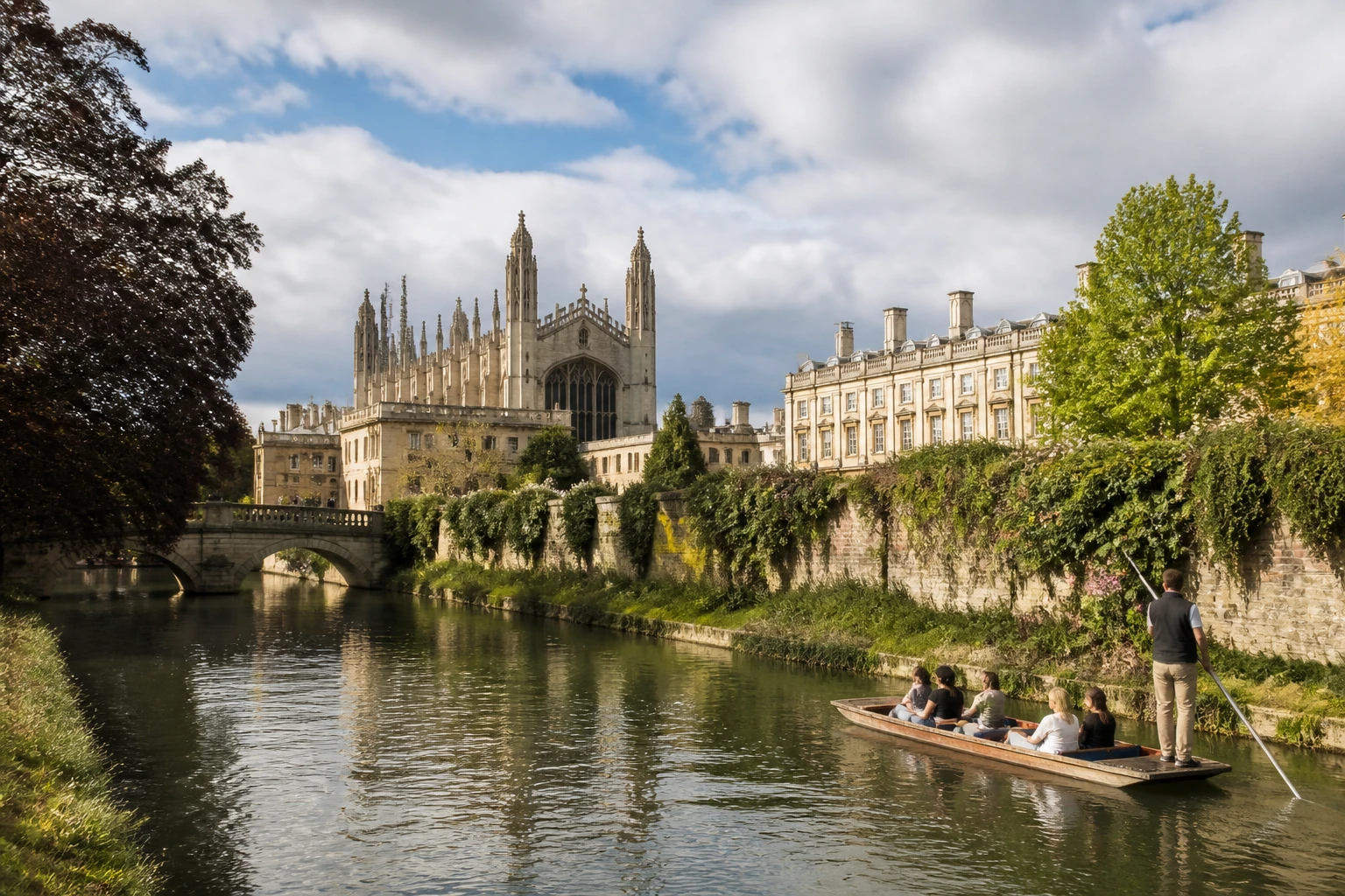 Representative city destination view: Cambridge, United Kingdom; heritage-scale streetscape and regional architecture, not an exact landmark photograph.