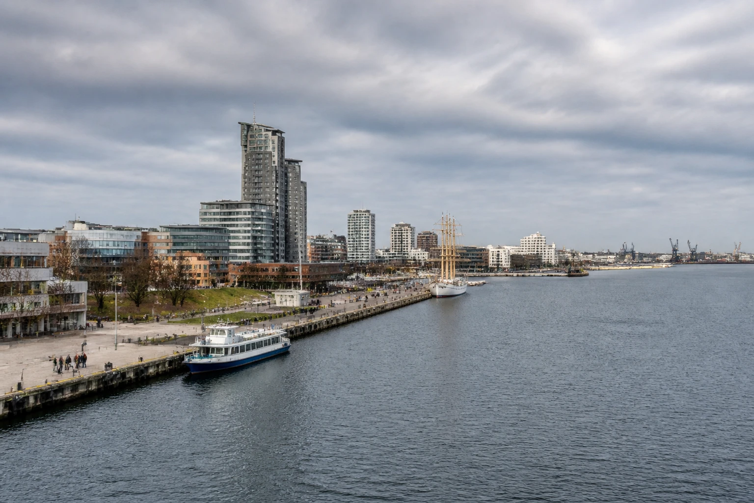 Representative cruise port destination view: Gdynia, Poland; passenger waterfront and harbor water, not an exact landmark photograph.