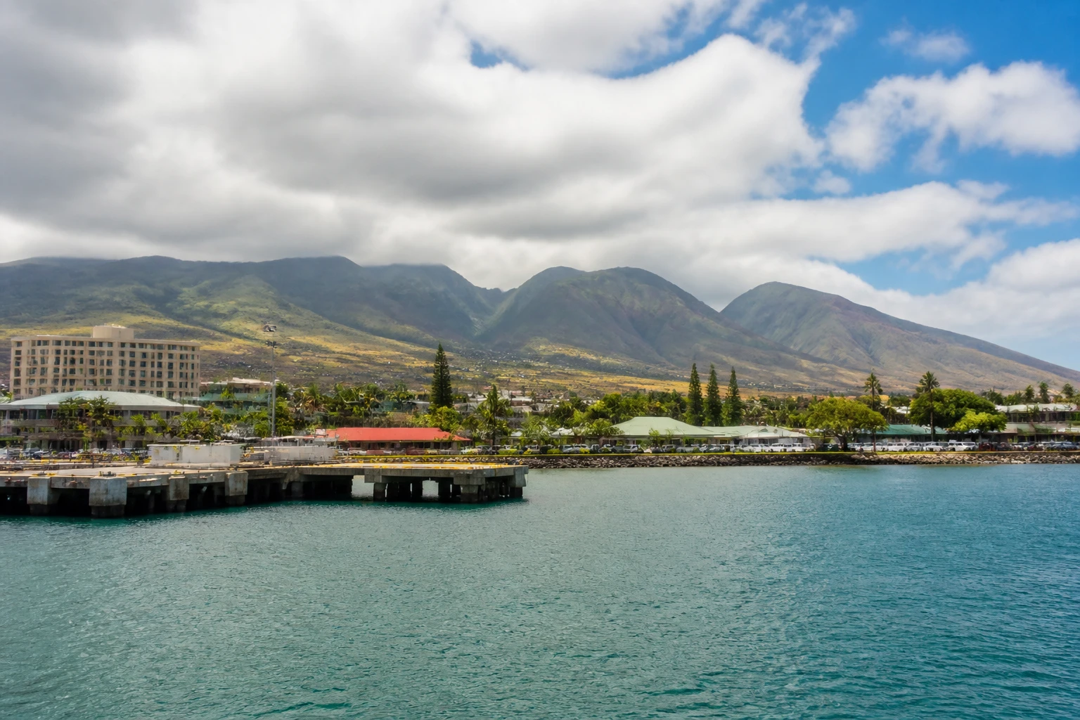 Representative cruise port destination view: Kahului, United States; passenger waterfront and harbor water, not an exact landmark photograph.