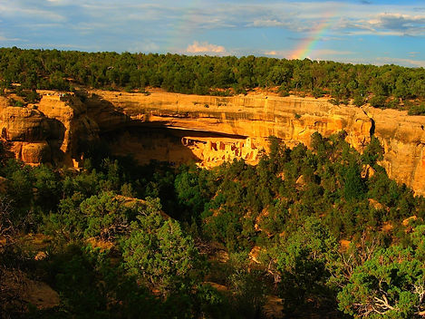Ancestral Puebloan cliff dwellings in Mesa Verde National Park, Colorado, a destination or experience featured on the Western Rails and Canyons with Canyon Spirit Rail Journey tour