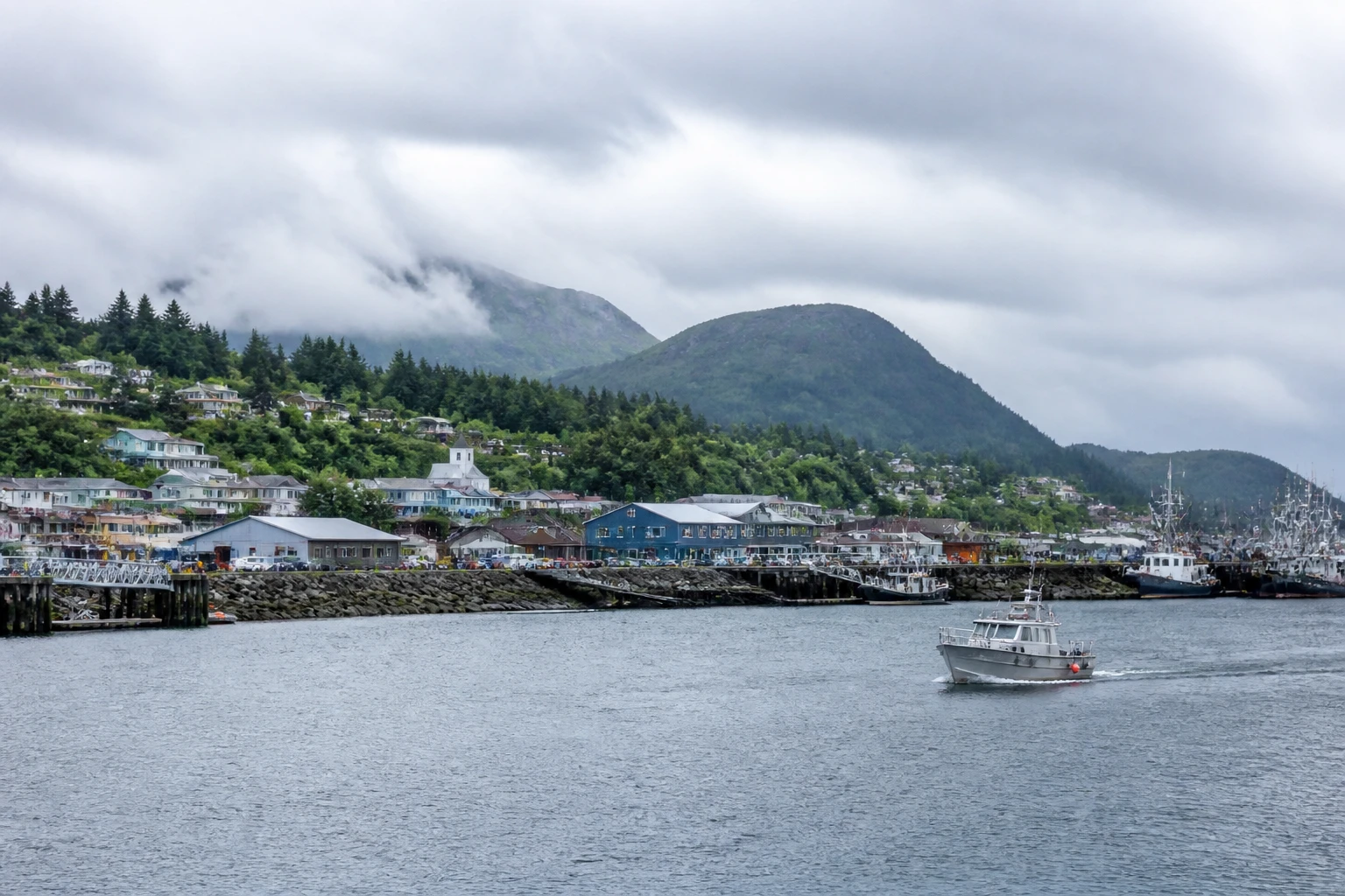 Representative cruise port destination view: Kodiak, United States; passenger waterfront and harbor water, not an exact landmark photograph.