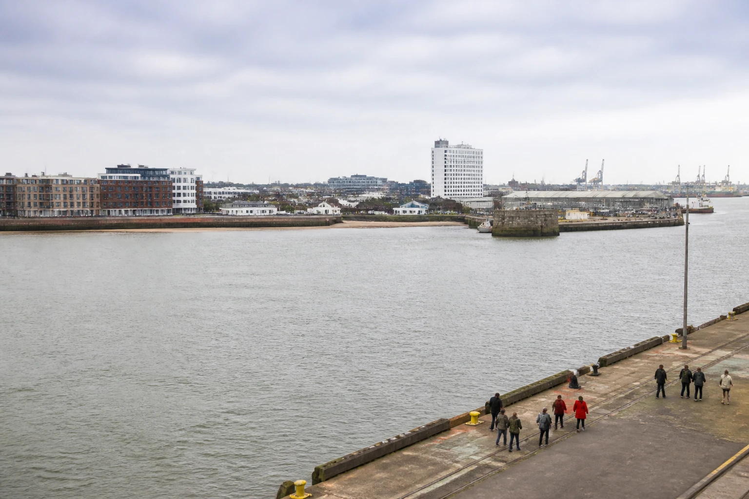 Representative cruise port destination view: Tilbury, United Kingdom; passenger waterfront and harbor water, not an exact landmark photograph.