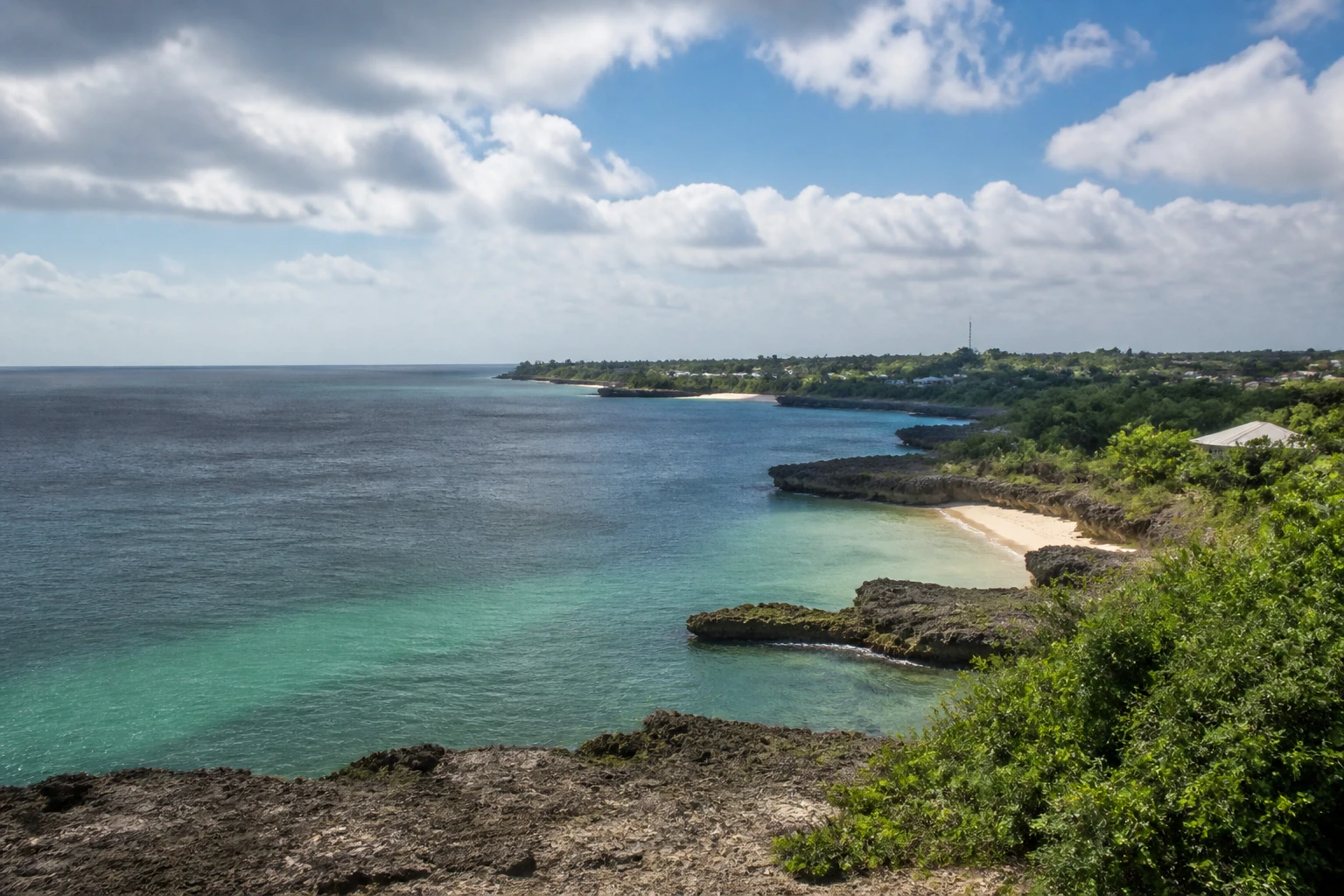 Representative cruise port destination view: Portuguese Island, Mozambique; coastline and regional vegetation, not an exact landmark photograph.