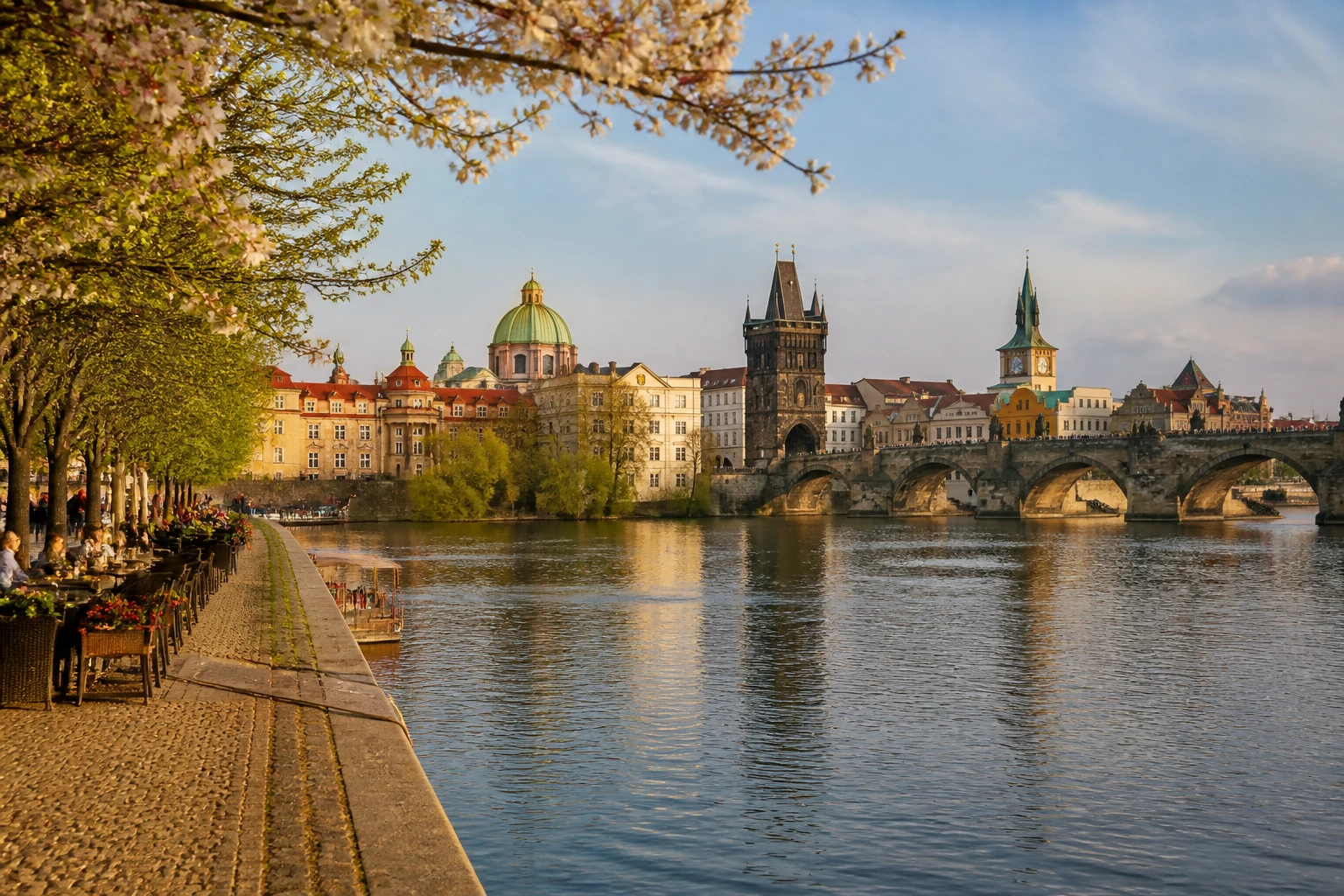 Representative city destination view: Prague, Czech Republic; local streetscape and regional architecture, not an exact landmark photograph.