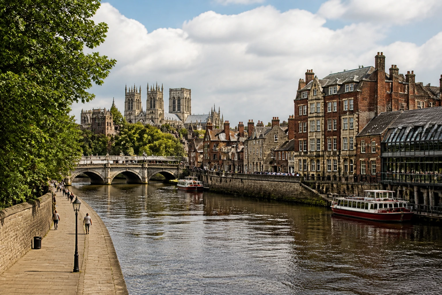 Representative historic city destination view: York, United Kingdom; heritage-scale streetscape and regional architecture, not an exact landmark photograph.
