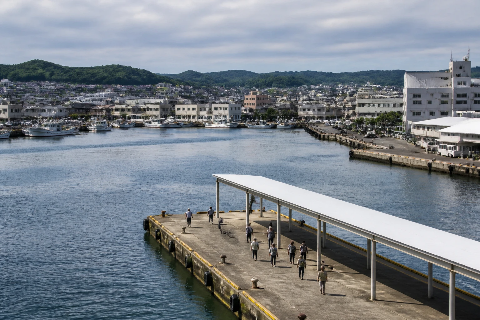 Representative cruise port destination view: Ōarai, Japan; passenger waterfront and harbor water, not an exact landmark photograph.