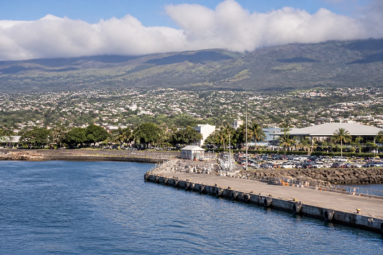 Representative cruise port destination view: Pointe des Galets, France; passenger waterfront and harbor water, not an exact landmark photograph.