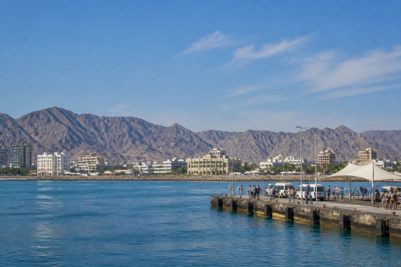 Representative cruise port destination view: Fujairah, United Arab Emirates; passenger waterfront and harbor water, not an exact landmark photograph.