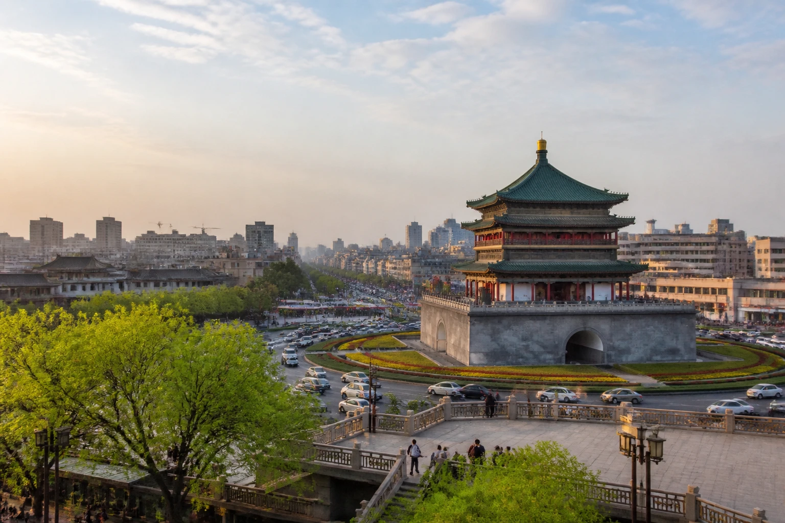 Representative historic city destination view: Xi'an, China; heritage-scale streetscape and regional architecture, not an exact landmark photograph.