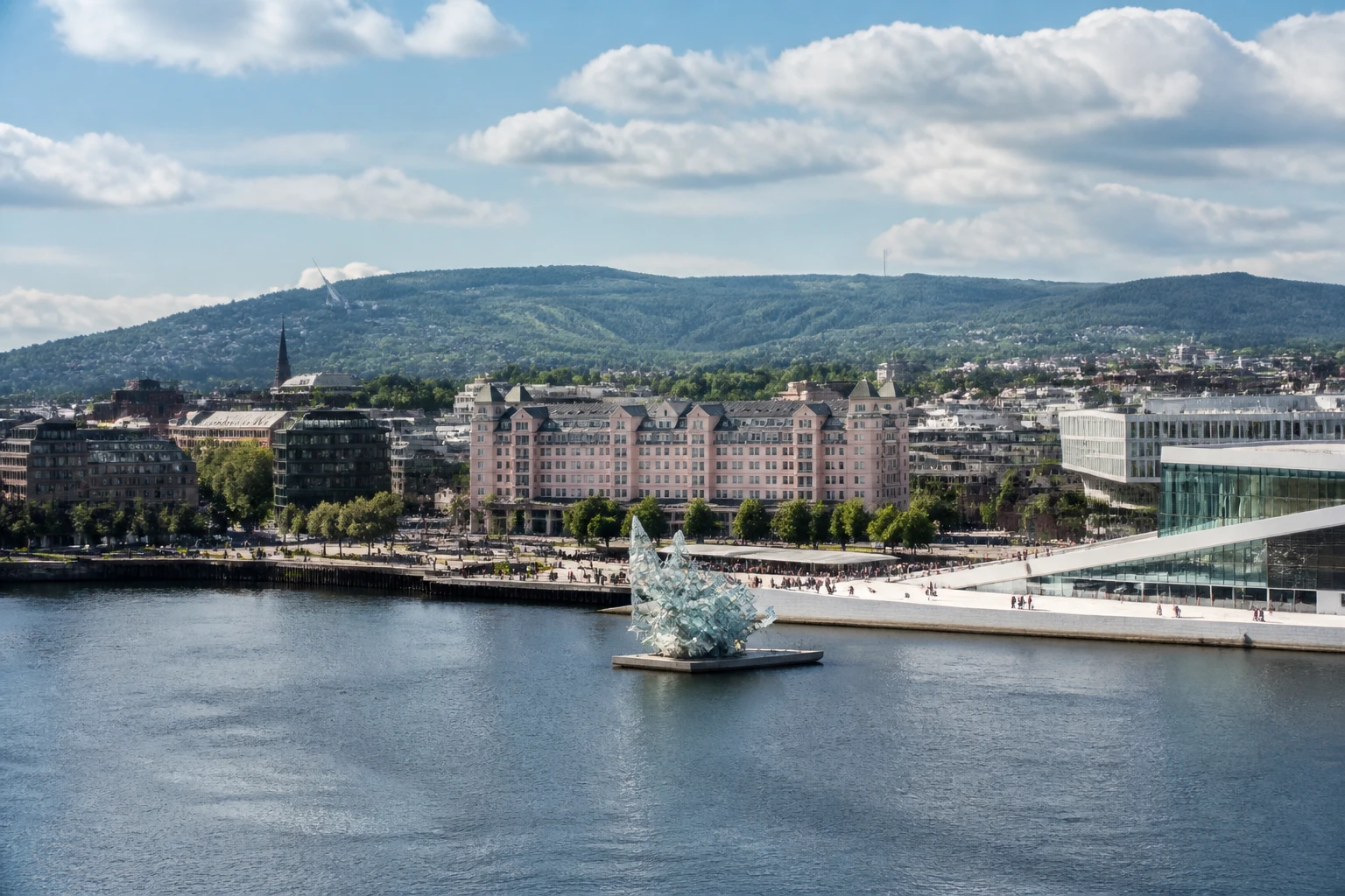 Representative city destination view: Oslo, Norway; passenger waterfront and harbor water, not an exact landmark photograph.