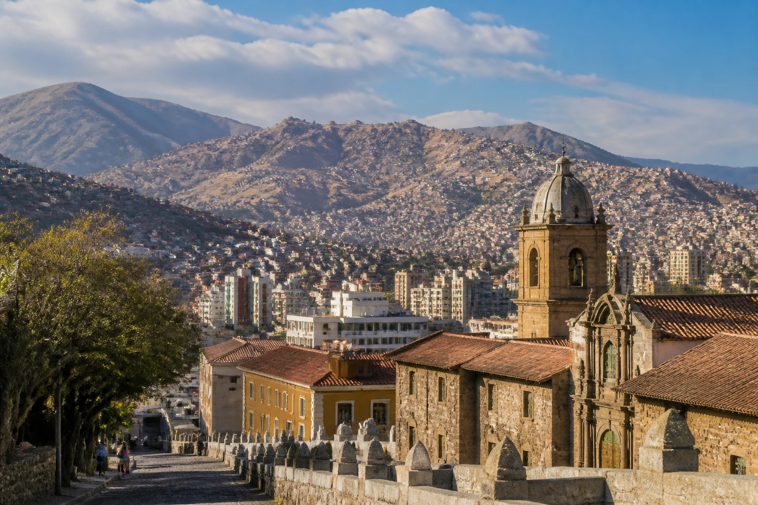 Representative mountain destination view: La Paz, Bolivia; mountain or canyon terrain and regional vegetation, not an exact landmark photograph.