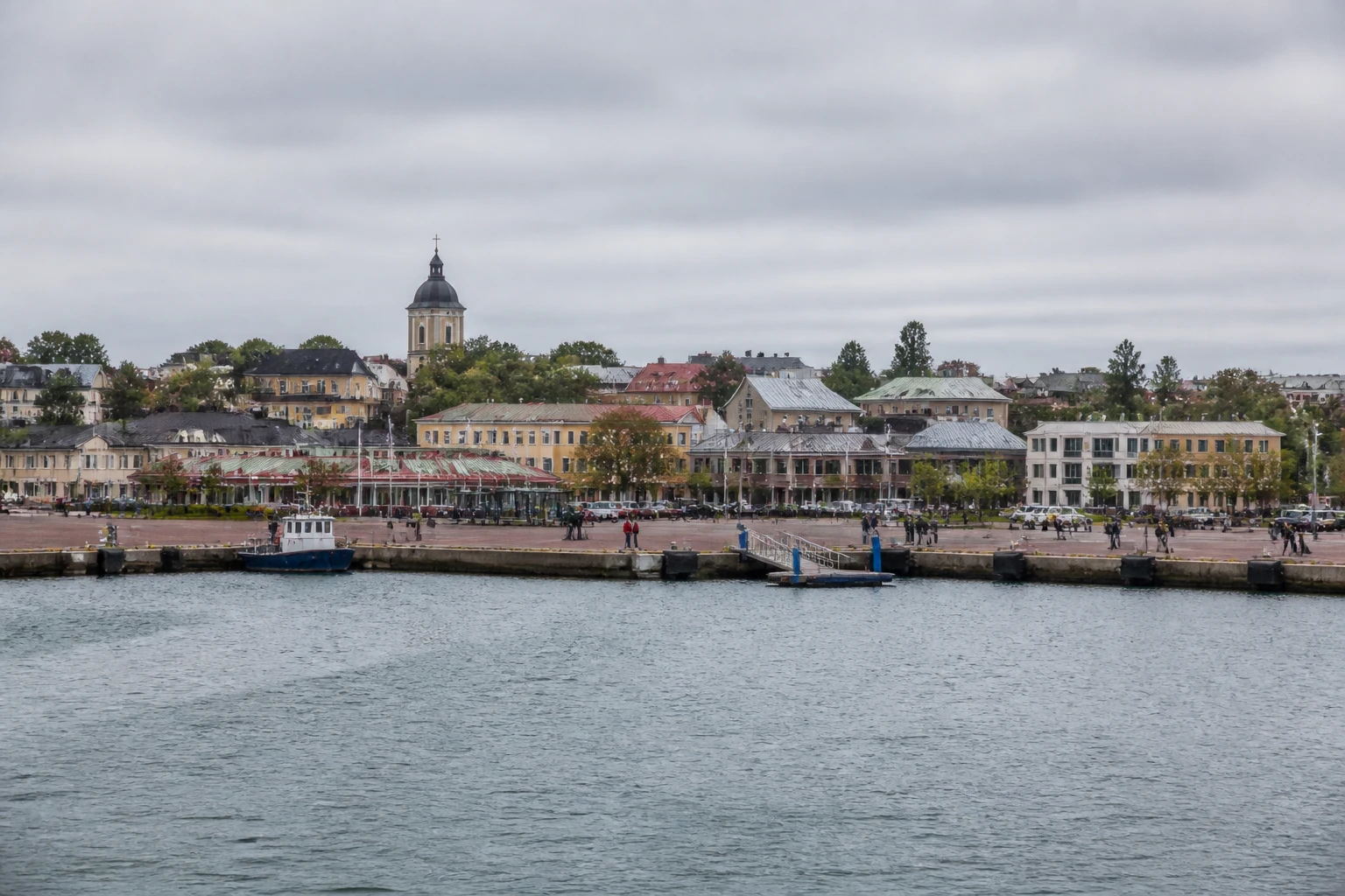 Representative cruise port destination view: Mariehamn, Finland; passenger waterfront and harbor water, not an exact landmark photograph.