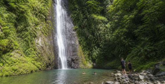 Representative view of Toraille Waterfall for destination wedding guests staying at Sandals Grande St. Lucian