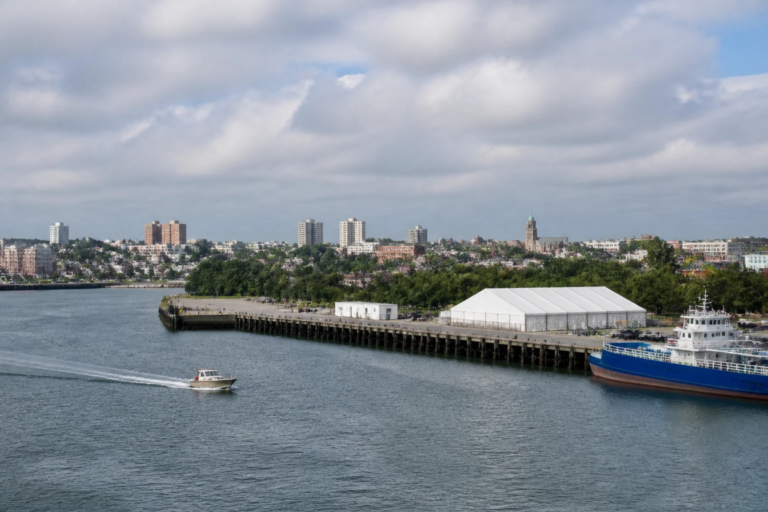 Representative cruise port destination view: Bayonne, United States; passenger waterfront and harbor water, not an exact landmark photograph.