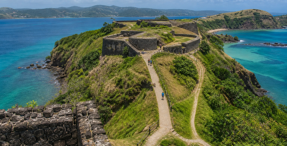 Representative view of Pigeon Island Saint Lucia for destination wedding guests staying at Sandals Halcyon Beach