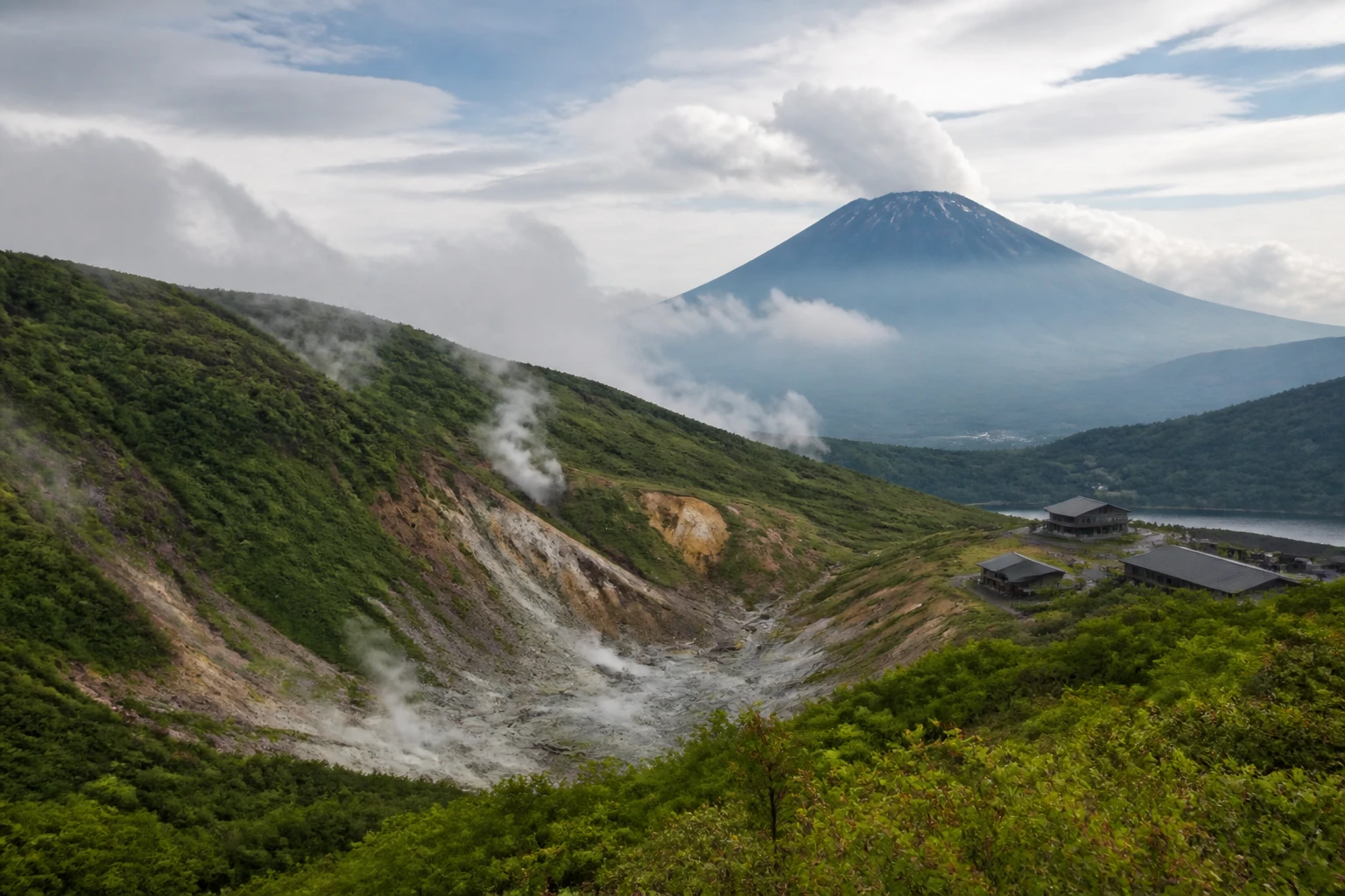 Representative mountain destination view: Hakone and Mount Fuji, Japan; mountain or canyon terrain and regional vegetation, not an exact landmark photograph.