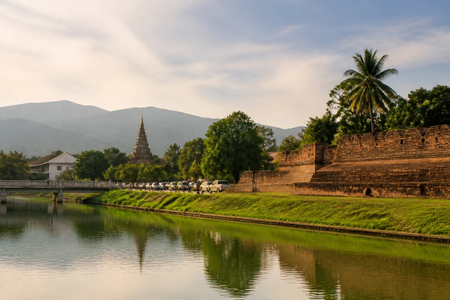 Representative city destination view: Chiang Mai, Thailand; heritage-scale streetscape and regional architecture, not an exact landmark photograph.