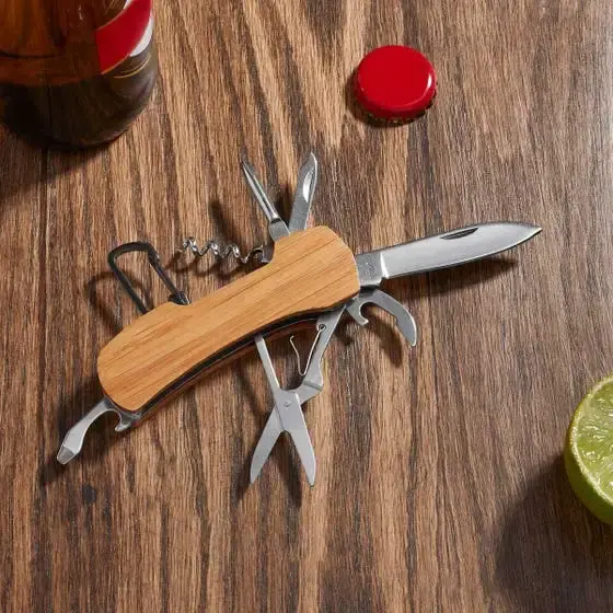 Miniatura: navaja multiherramienta personalizada en bambú