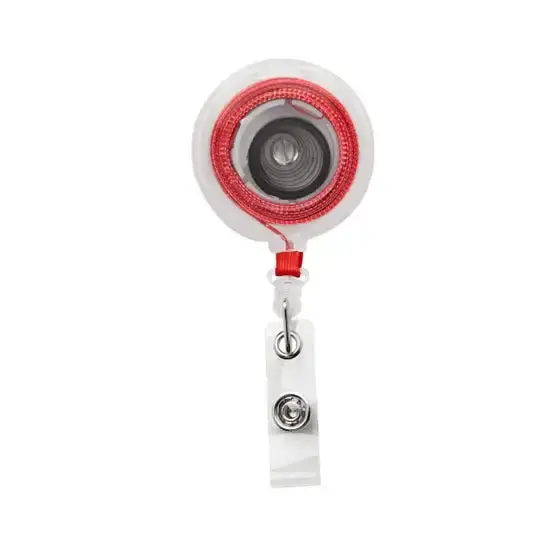 portagafete flexómetro dot retráctil con clip sujetador. Incluye flexómetro de 100 cm.