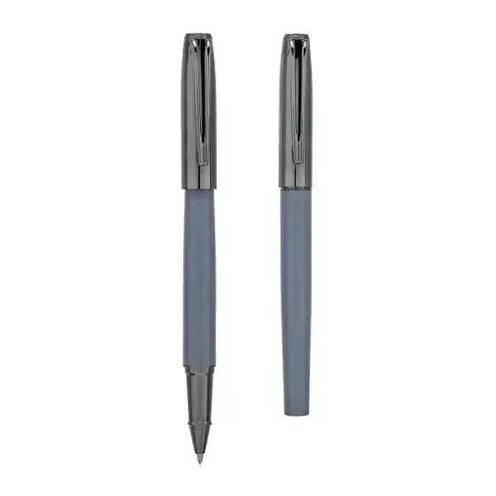 bolígrafo metálico sedá color gris con tapón gun