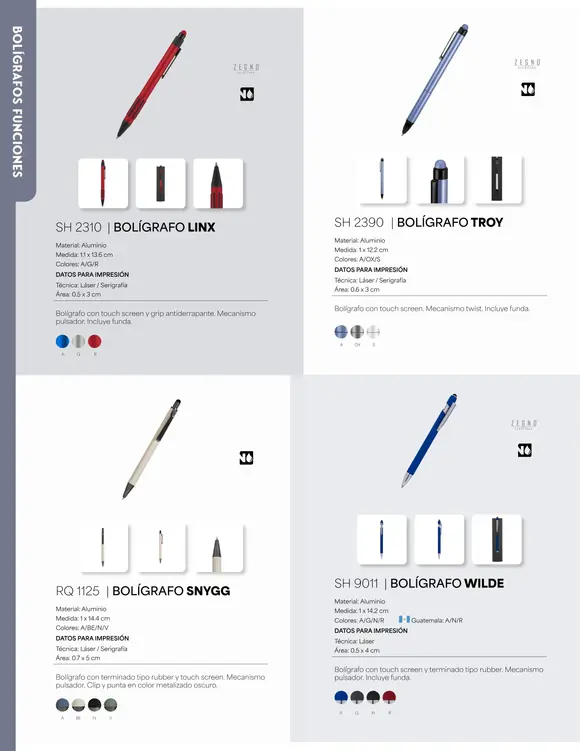 Descubre en nuestro catálogo la mejor selección de Bolígrafos personalizados en Guadalajara. Contamos con lapiceras para todo gusto, desde boligrafos personalizados para regalo hasta opciones elegantes para ejecutivos. Explora nuestra amplia gama de boligrafos de colores y encuentra el ideal para tu marca o evento. ¡Personaliza y destaca!