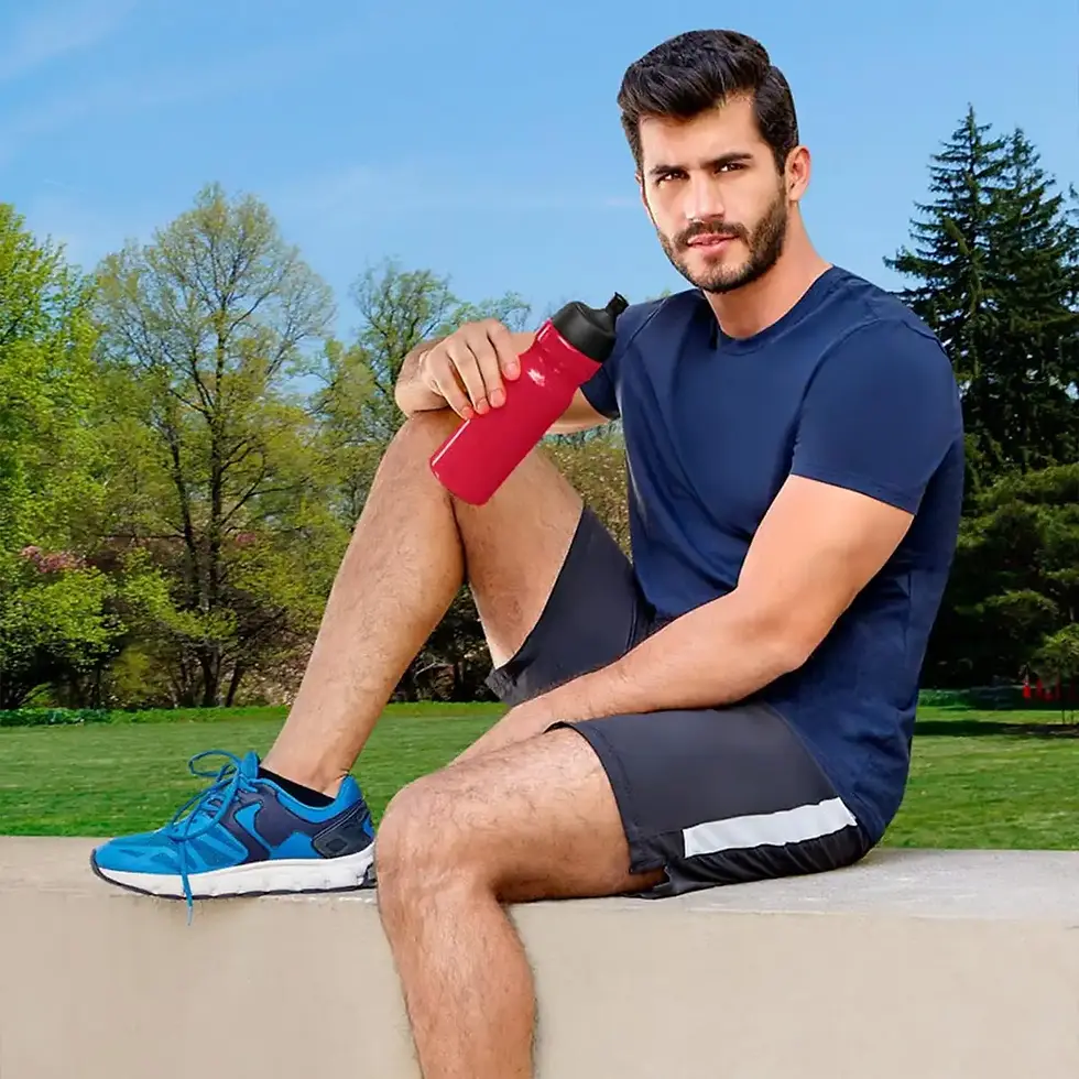 botella PET deportiva con logo corporativo