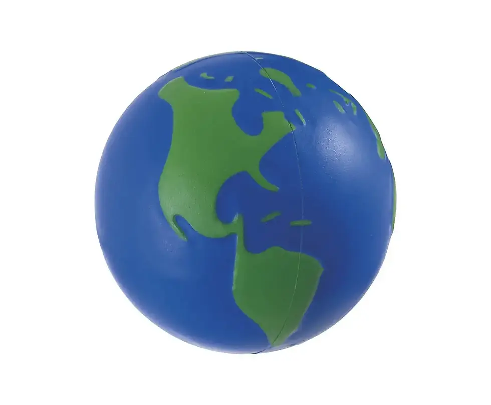 pelota antistress mundo Antiestrés con figura de mundo.