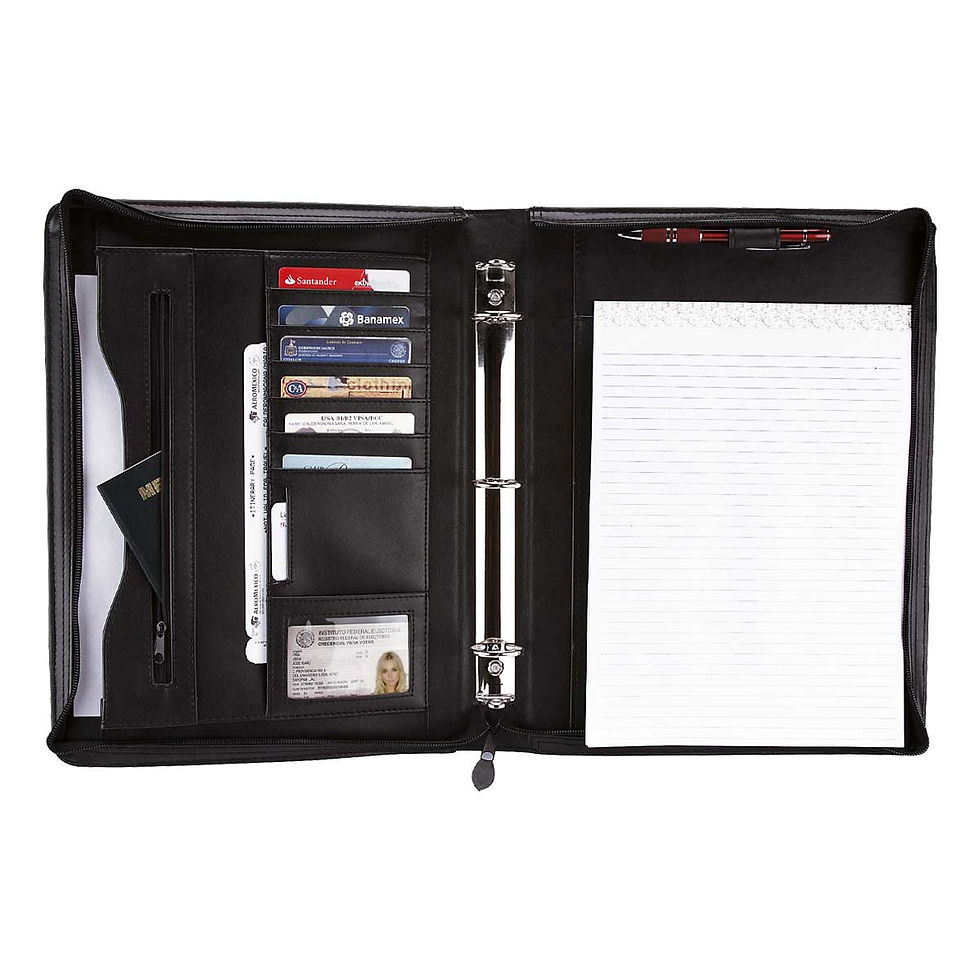 carpeta portafolio elegante de curpiel