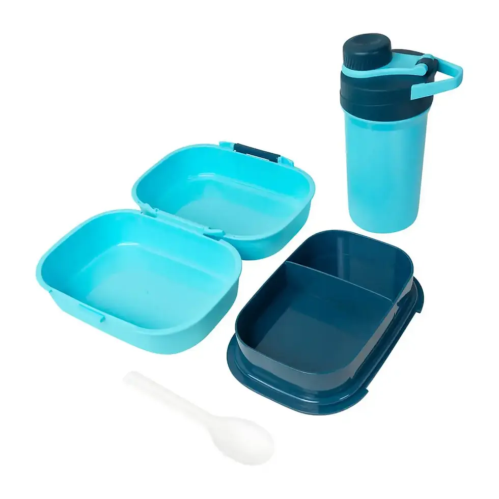 Lonchera escolar con división y botella promocional