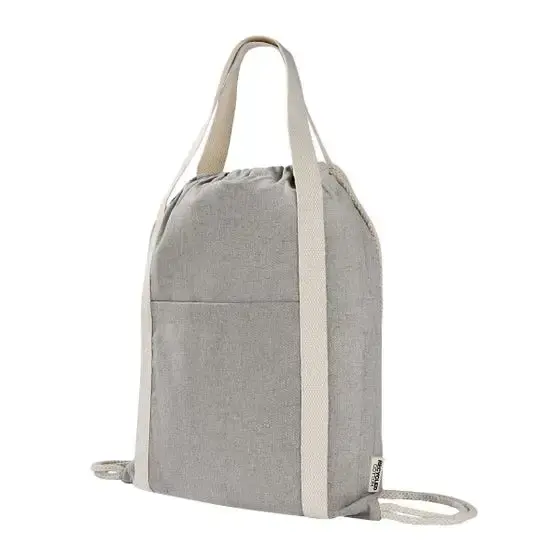 Mochila ecológica con cordones y cierre de jareta sustentable