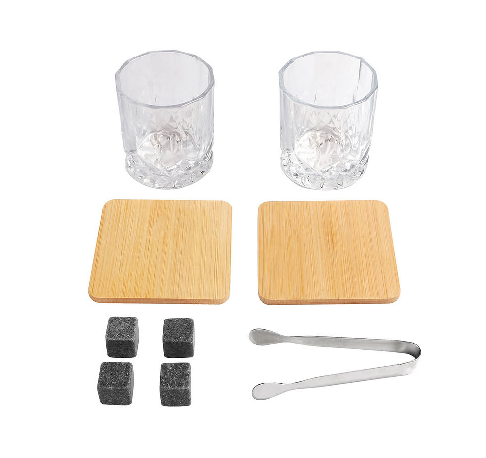 Set de whisky premium con vasos y cubos enfriadores