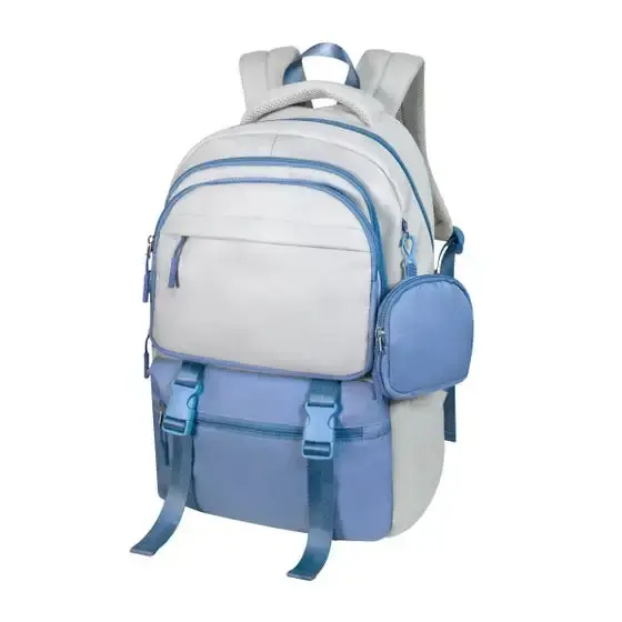 Miniatura: vista frontal de mochila dobre con broches de seguridad