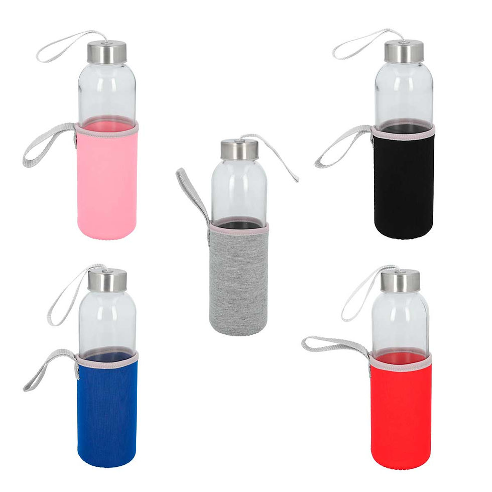 Cilindro de vidrio Gaper 500 ml con funda de neopreno