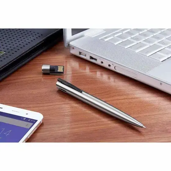 Thumbnail: Bolígrafo con memoria USB OTG en acero inoxidable