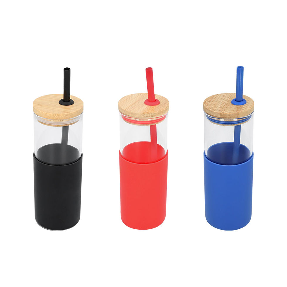 Cilindro de vidrio Ibiza 500 ml con manga de silicón