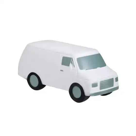 Camioneta Antiestrés Personalizada | Figura de PU Ideal para Promocionales de Transporte La Camioneta Antiestrés Blanca Pers