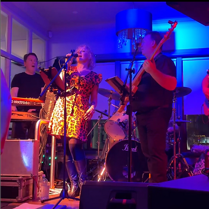 Steffi and Padraic performing at a high energy pub gig - Ballina