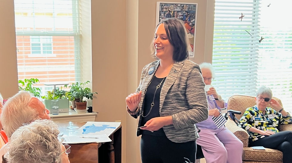Meggan Kiel gets to know voters at Trezevant Manor.