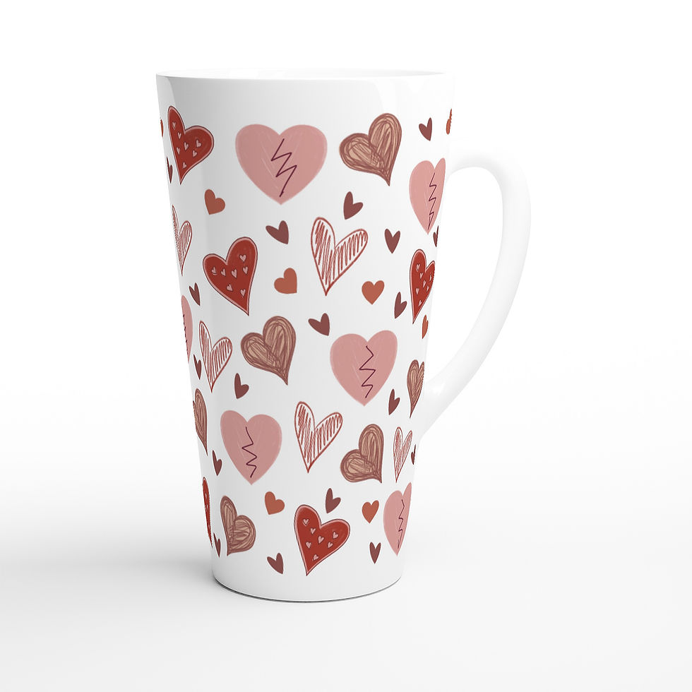 Thumbnail: Ceramic Latte Mug - Healing Hearts