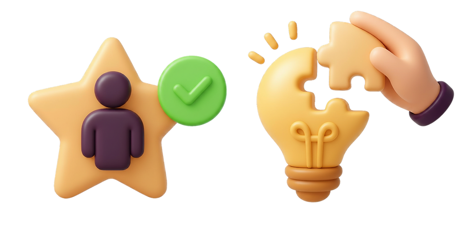 Expert mortgage solution icon with lightbulb and star.