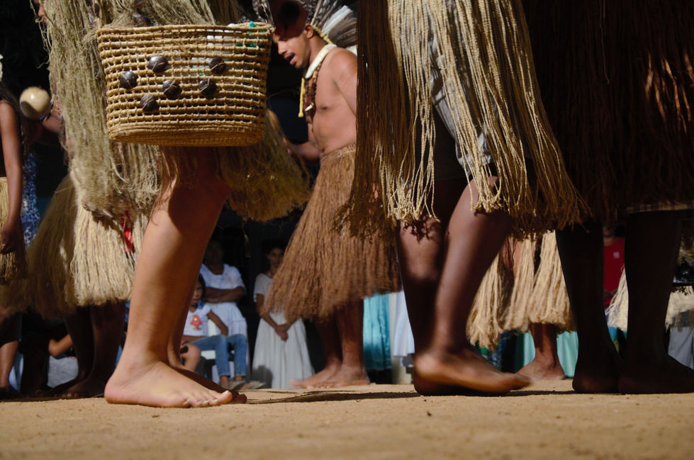 Indígenas Tuxá, durante Festa do Boiadeiro, no Terreiro Onyndancor, em 2017