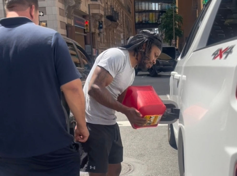 delivering gallons of gas for this chevy Silverado