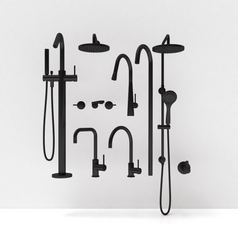 Set de metais de banheiro preto fosco