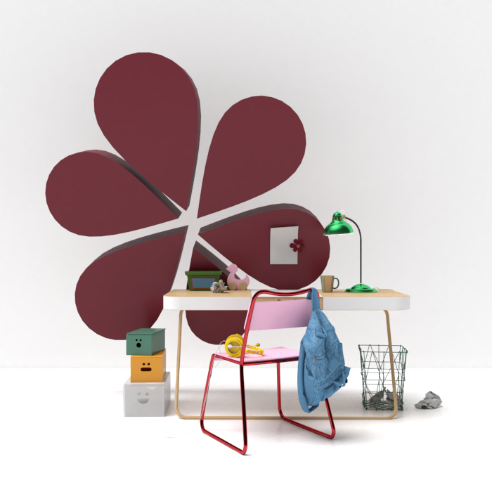 Mesa de estudos infantil flor